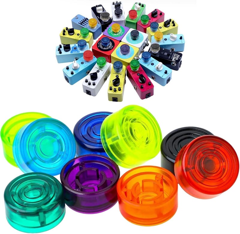 REMAGIC Guitar Effect Pedal Foot Switch Protection Caps 24Pcs, Effect Footswitch Toppers, Footswich Protection Caps, Colorful Guitar Footswitch Cover for Common Switches - Image 2